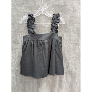 Bare Charlie Holiday Top Womens Small Ruffle Strap Sleeve Minimalist Sustainable